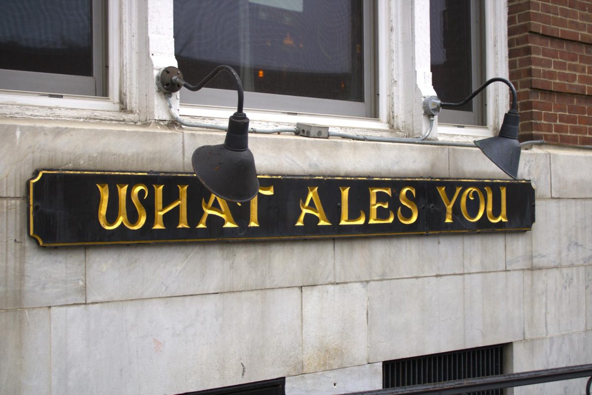 The sign for What Ales You beckons passers by April 16.
