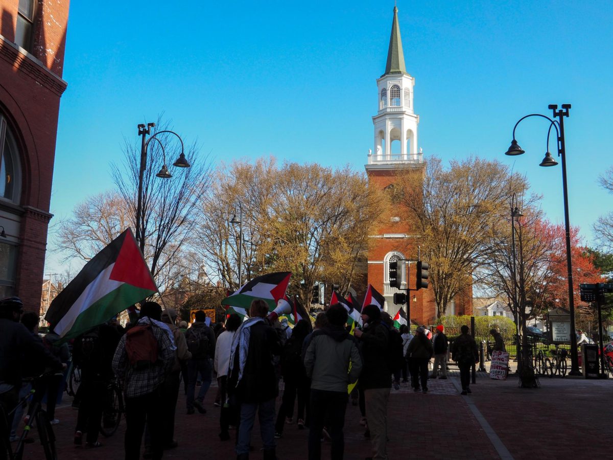 Students march down Church Street April 23.