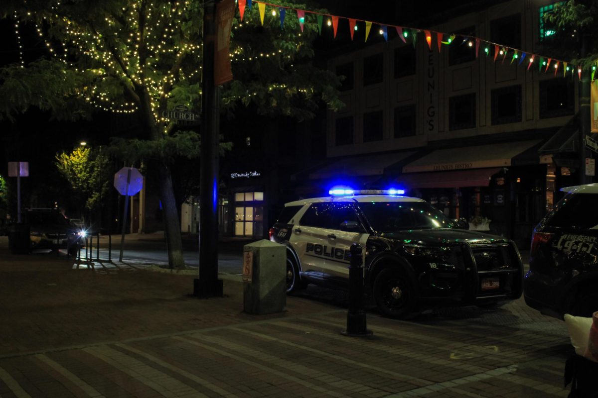 Police cars line Church Street, Sept. 20.
