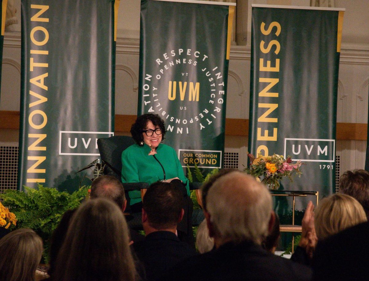 Sotomayor addresses a full Ira Allen Chapel Oct. 20. 