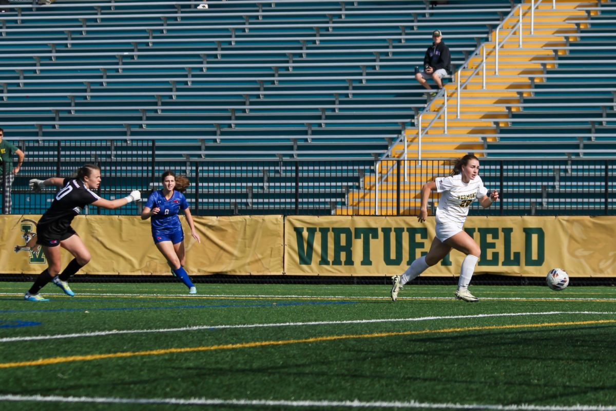 Senior forward Lauren DeGroot on a breakaway vs. UMass Lowell, Oct. 19.