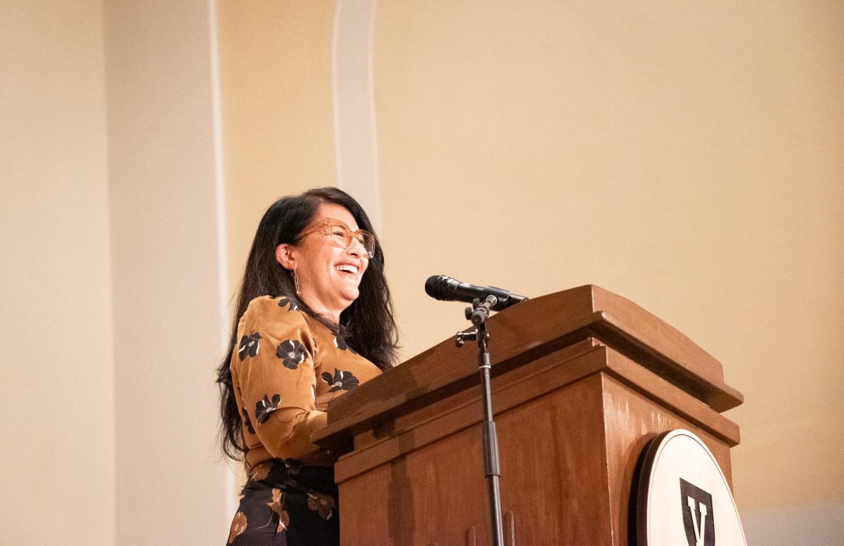 Limón addresses a full Ira Allen Chapel, Nov. 4. 