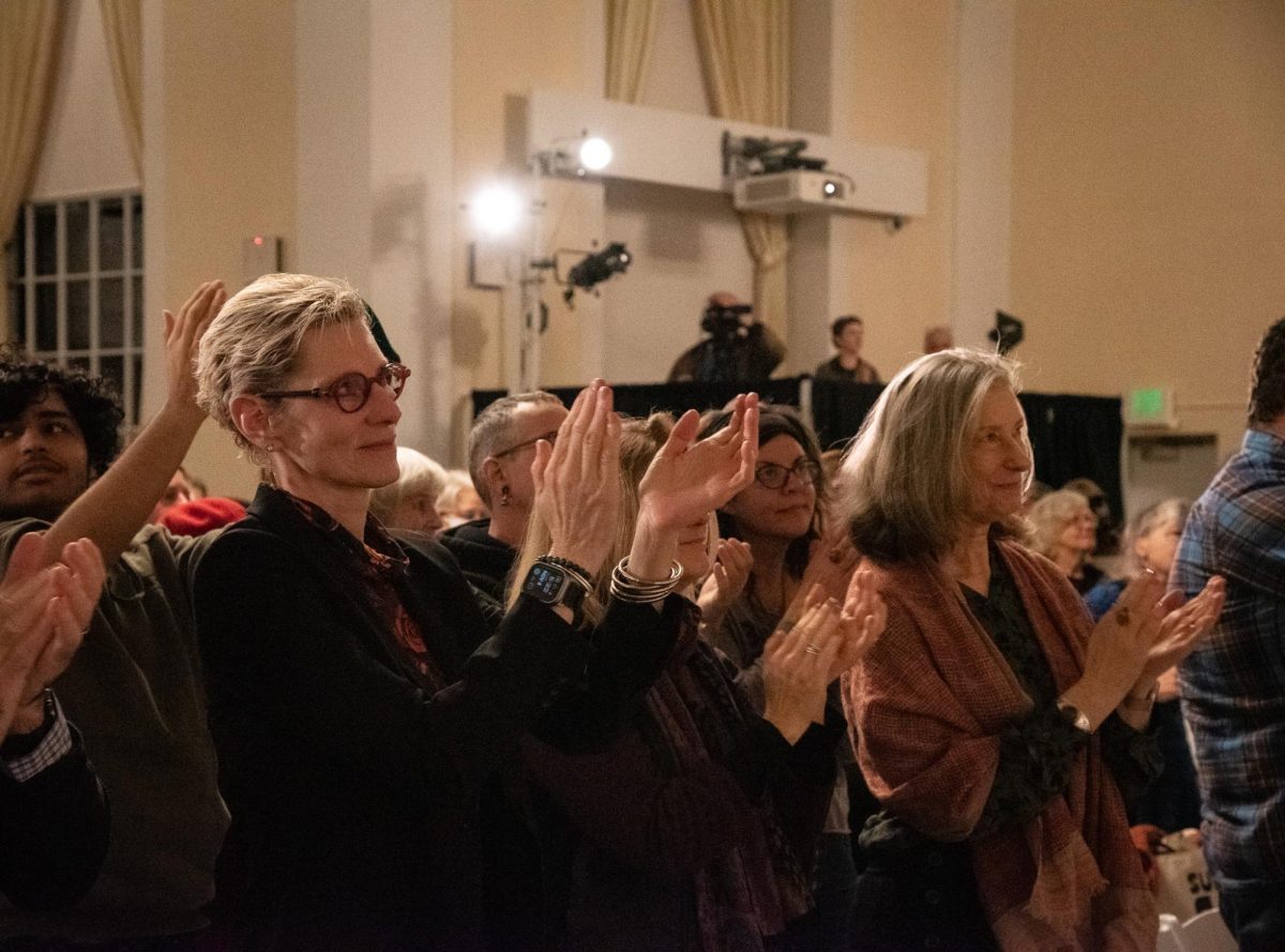 Marlene Tromp applauds Ada Limón, Nov. 4. 