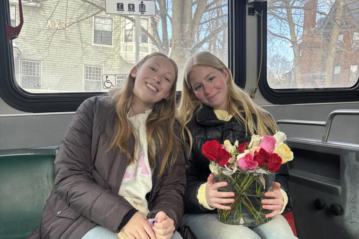 Ella Moses on her way to deliver flowers to retirement homes.