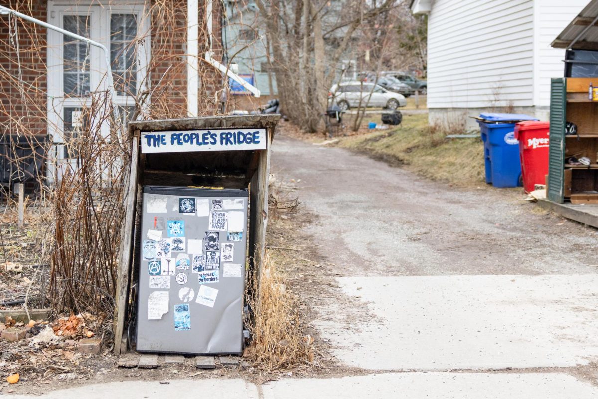  The People’s Fridge located on Hungerford Terrace as part of the Food Not Bombs operation.