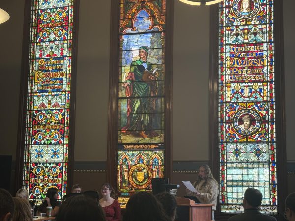 On April 6 and 7, the UVM English department held its annual symposium for English and film and television studies in the John Dewey Lounge.