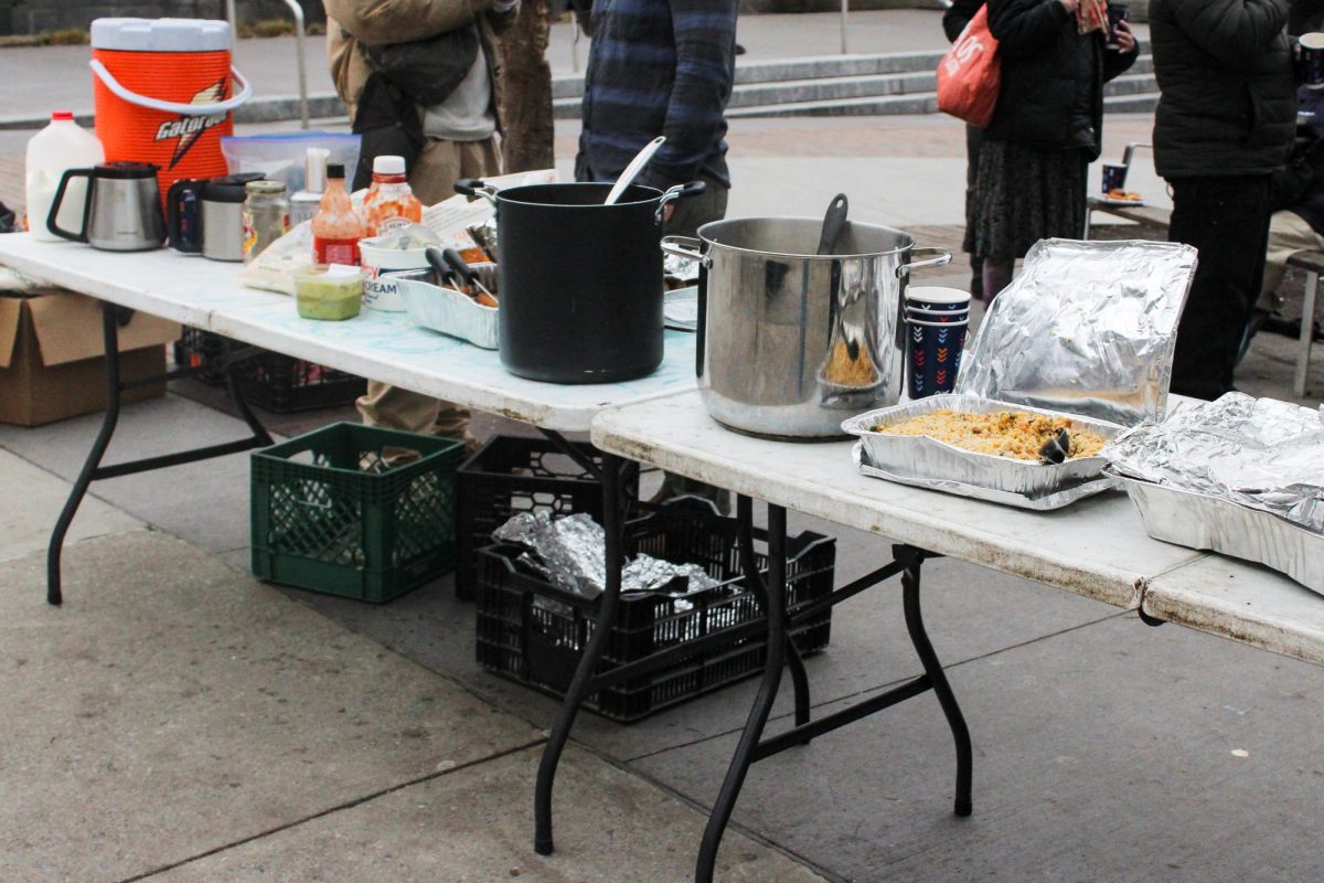Food Not Cops serves lunch in City Hall Park April 1.